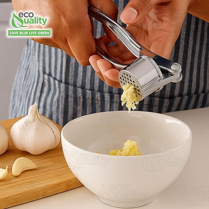 [12 PACK] Stainless Steel Garlic Press - Professional Kitchen Garlic Crusher - Easy Squeeze, Dishwasher safe - Cooking Utensils, Clove Press and Ginger Mincer