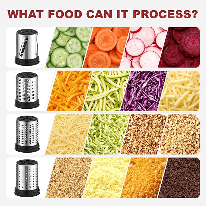Stainless Steel Slicer Shredder Attachment for Kitchenaid Stand Mixer,kitchen aid cheese grater,Salad Maker,Dishwasher Safe with 4 Blades by Kitchwiyte