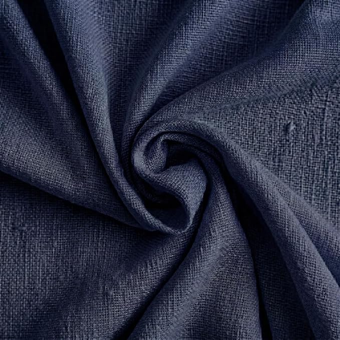 Solino Home Linen Navy Blue Table Runner 120 Inches Long - 100% Pure Linen 14 x 120 Inch Table Runner for 4th of July - Diana Medium Weight