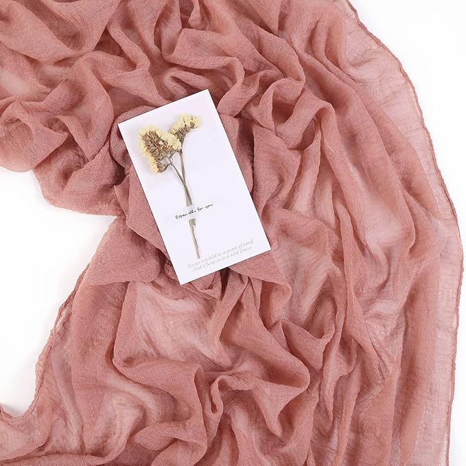 Dusty Blush Cheesecloth Table Runner 10ft Gauze Table Runner for Decor Valentines 35x120 Inches Rustic Boho Cheese Cloth for Wedding Baby Bridal Shower Party