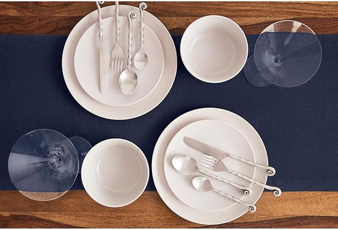 Solino Home Linen Navy Blue Table Runner 120 Inches Long - 100% Pure Linen 14 x 120 Inch Table Runner for 4th of July - Diana Medium Weight