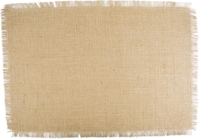 DII Jute Burlap Collection Kitchen Tabletop, Placemat Set, 13x19, Solid Natural, 6 Count