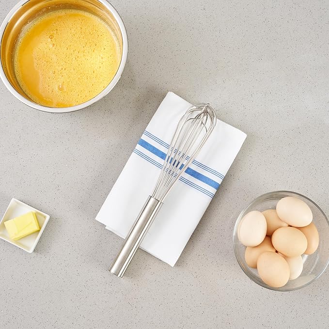 Restaurantware-Met Lux 12 x 2.5 x 2.5 Inch Baking Whisk, 1 French Whisk With Ergonomic Handle - Dishwashable, Won't Corrode, Stainless Steel , For Whipping, Baking, Or Cooking