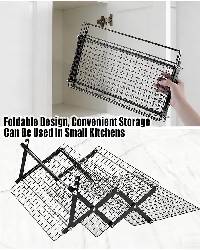 3/4-Tier Collapsible Cooling Rack – Expand to Bake, Collapse to Save Space, Adjustable Stack Multi-tier Cooling BAKEWARE, Cool Dozens of Cookies, Cakes, Pastries, 1s Folds Flat (3 Tiers)