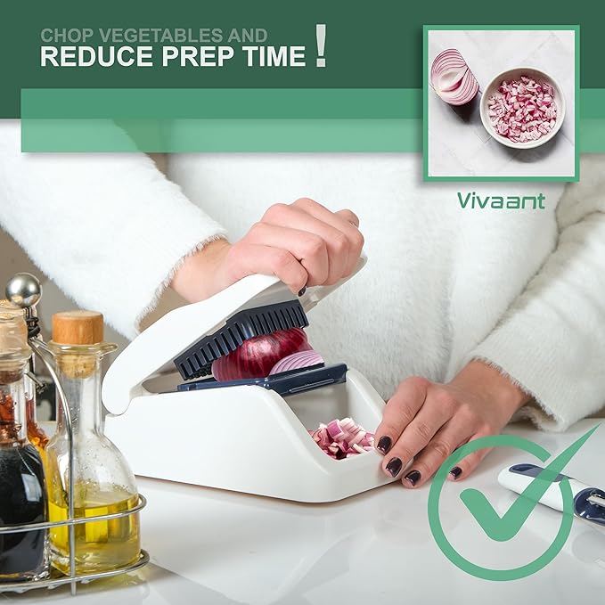 Vivaant Compact Mini Dicer - Perfect for Quickly Cubing and Dicing Vegetables, Vegetable Chopper and Cutter with Manual Hand Chopper for Onions and Small Veggies