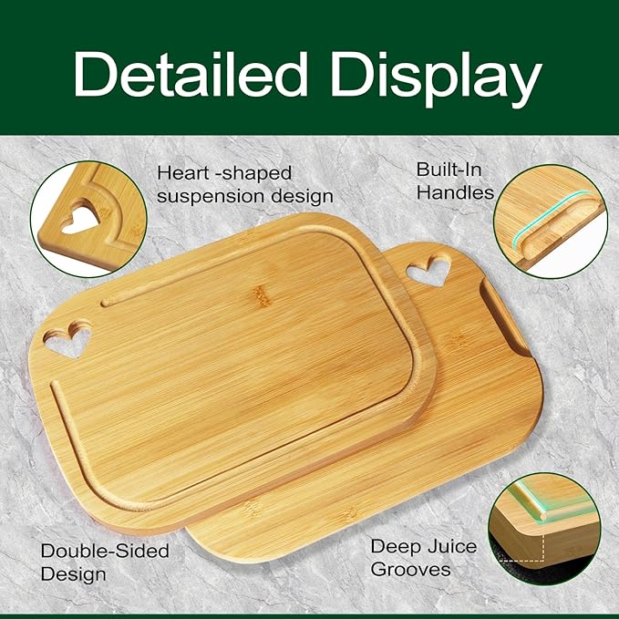 Small Wooden Cutting Board, Mini Light weight Wooden Cutting Board, with Juice Grooves, Thick Chopping Board for Meat, Kitchen Gadgets Gift, Mothers Day Gifts