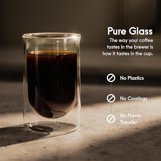 FLUR Tasting Glasses (Set of 2) Perfect for Coffee, Matcha, Tea & More – For Hot or Iced Drinks – Double-Walled Borosilicate Glass – Handmade, Lightweight & Durable – 11oz (Purple)