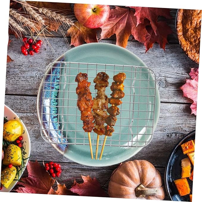 Stainless Steel Grid Grilling Rack Versatile Drying Baking Rack for Cooling Roasting and Bbq Fits Ovens Dishwashers Kitchen Essential