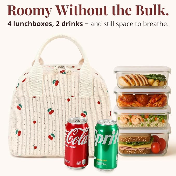 LOVELYWIND Lunch Box for Women Cute Lunch Bags for Women Lunch Tote Bags Reusable Insulated Lunch Box Large Capacity Reusable Insulated Cooler for Work or Travel Gifts or Beach