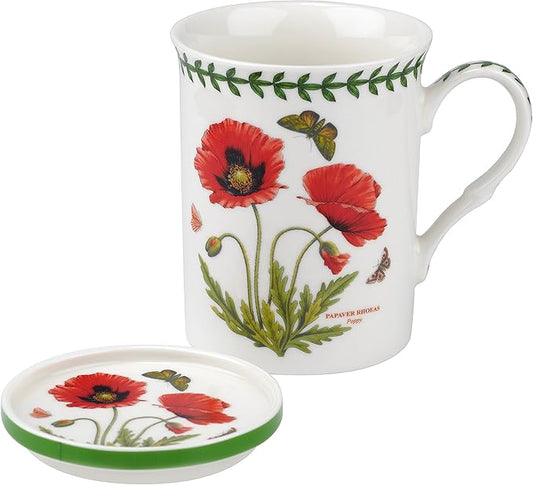 Botanic Garden Mug and Coaster Set (Poppy)