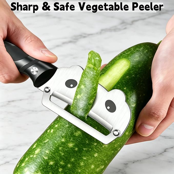 Maxjoy Vegetable Peeler, Potato Fruit Veggie Kitchen Peeler - Sharp Stainless Steel Multifunctional Peeler for Apple Carrot Food Prep