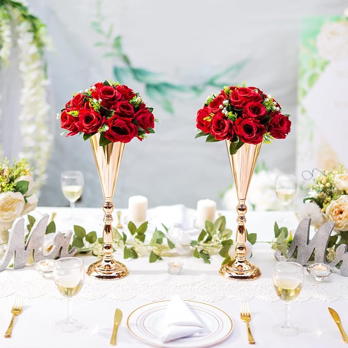 Flower Centerpieces for Wedding Tables: Wedding Table Decorations Crimson Flower Balls Centerpieces for Engagement Cerebration Party Center Pieces 6 Packs