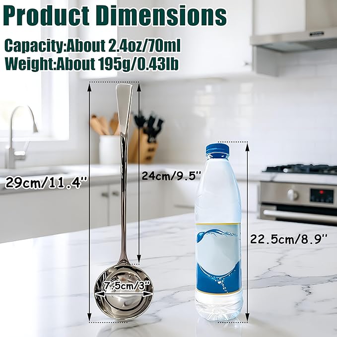 Heavy Duty Small soup Ladle,18/10 Stainless Steel 11.4-Inch Kitchen Cooking Serving Ladle (1Pack)
