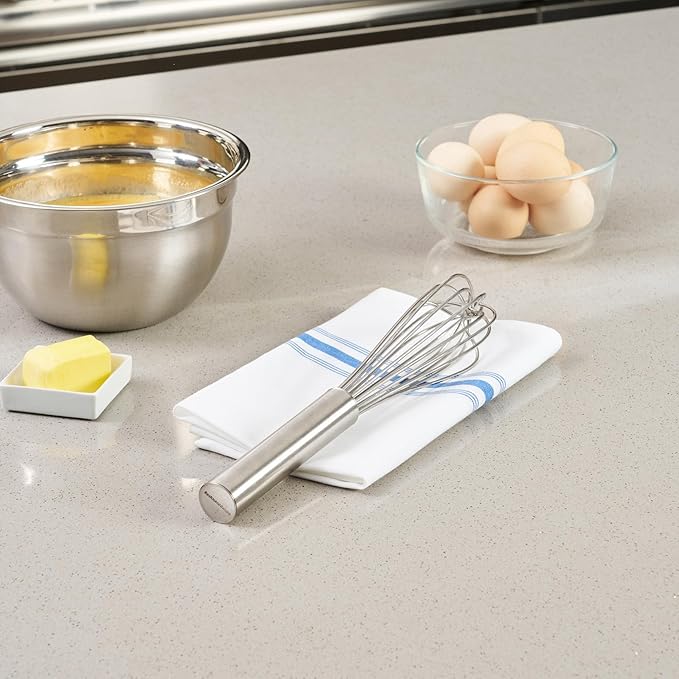 Restaurantware-Met Lux 12 x 2.5 x 2.5 Inch Baking Whisk, 1 French Whisk With Ergonomic Handle - Dishwashable, Won't Corrode, Stainless Steel , For Whipping, Baking, Or Cooking