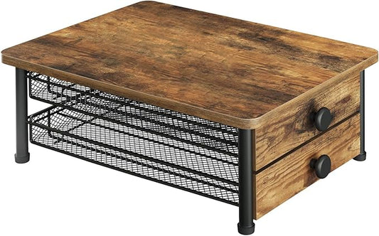 YATINEY Coffee Pod Drawer Holder, 70 Capacity Coffee Capsule Storage Organizer, 2-Tier Coffee Pod Drawer for K Cup, for Home Kitchen, Rustic Brown KH28BR