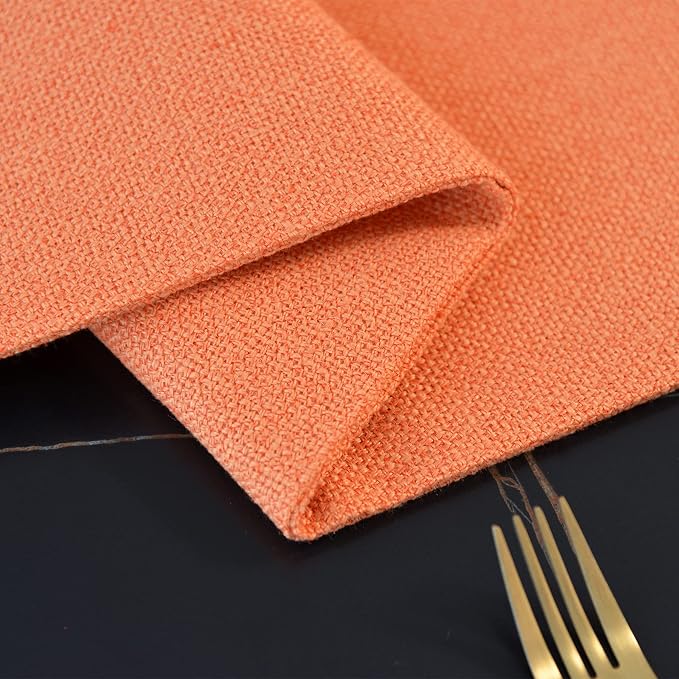 Dinning Table Runner Cloth 12 x 60 Inches Farmhouse Kitchen Coffee Burlap Table Runner Cloth for Holiday Party, Orange