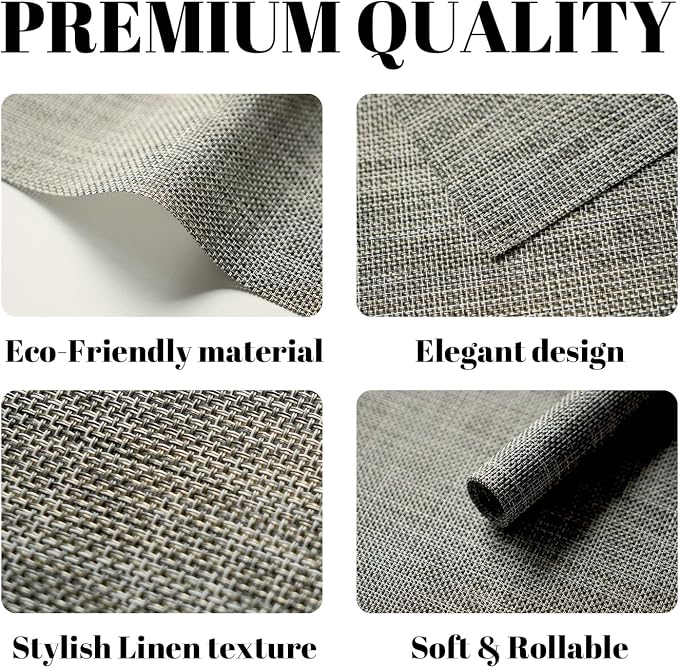 Placemats Set of 6 Vinyl/Plastic Woven Place Mats for Kitchen Table Indoor/Outdoor Washable Placemat Wipeable Dining Table Mats (Brown,6)