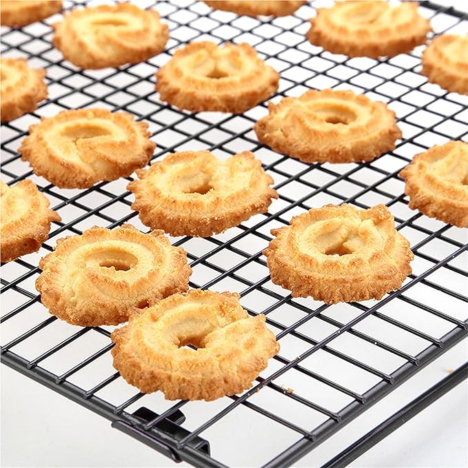 Baking Cooling Rack, Iron Baking Cooling Rack for Cooking and Baking, Suitable for Dessert Cafe Bakery (Black)