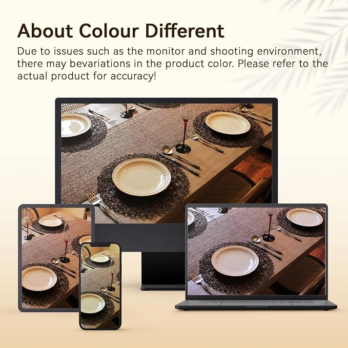 AHHFSMEI Paper Braided Round Placemats Set of 8 Natural Non-Slip Heat Resistant Table Mats for Dining Tables Woven Indoor & Outdoor Place mats(Coffee,8)