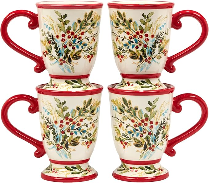 Certified International Christmas Gatherings 18 oz. Mugs, Set of 4