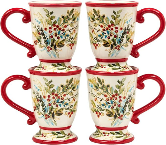 Certified International Christmas Gatherings 18 oz. Mugs, Set of 4