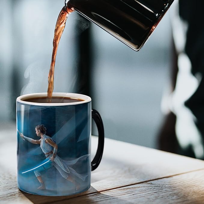 Morphing Mugs Star Wars – Rey vs Palpatine – Rey's Awakening – Thomas Kinkade Studios - One 11 oz Color Changing Ceramic Mug – Image Revealed When HOT Liquid Is Added! MMUG1223