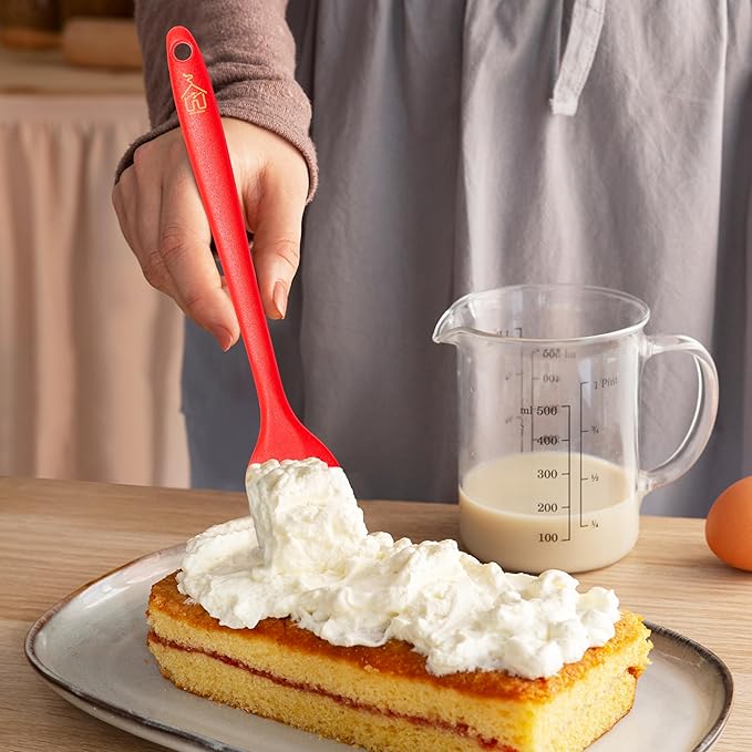 5 Pcs Silicone Spatula Set, Food Grade Rubber Spatula, silicone cooking utensils set, spatulas silicone heat resistant 600°F for Nonstick Cookware, Perfect for Baking and Cooking, Bonus Whisk Included