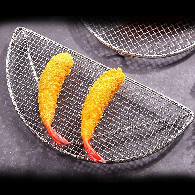 Cooling Rack, 304 Stainless Steel Wire Cooking Rack for Baking, High Temperature Resistant Oven Rack for Cooking, Roasting, Grilling (Medium Semicircle 18CM)