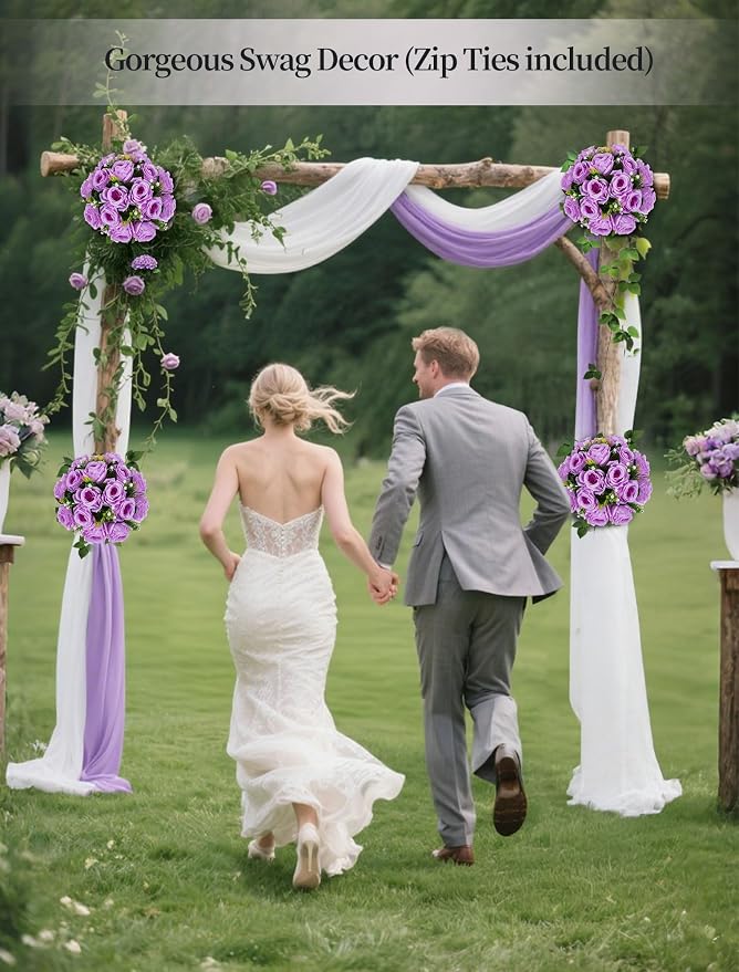 BLOSMON Flower Balls Wedding Rose Centerpieces: 10 Pcs Lilac Fake Flowers Lilac Kissing Balls Decor Lilac Artificial Floral Arrangements Flower Bouquet of Roses Home Party Table DIY Decorations