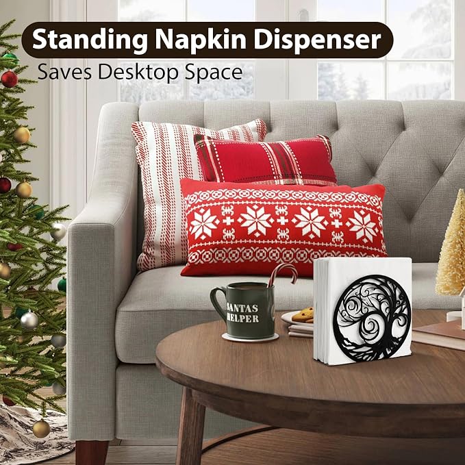 Napkin Holder for Table Metal Standing Napkin Holders for 5-inch Paper Napkins, Mail Bills Elegant Napkin Dispenser for Dining Room, Kitchen