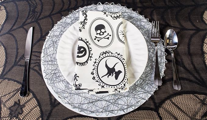 DII Woven Paper Tabletop Collection Holiday or Event Décor, Round Placemat Set, 15" Dia, Silver, 6, Piece