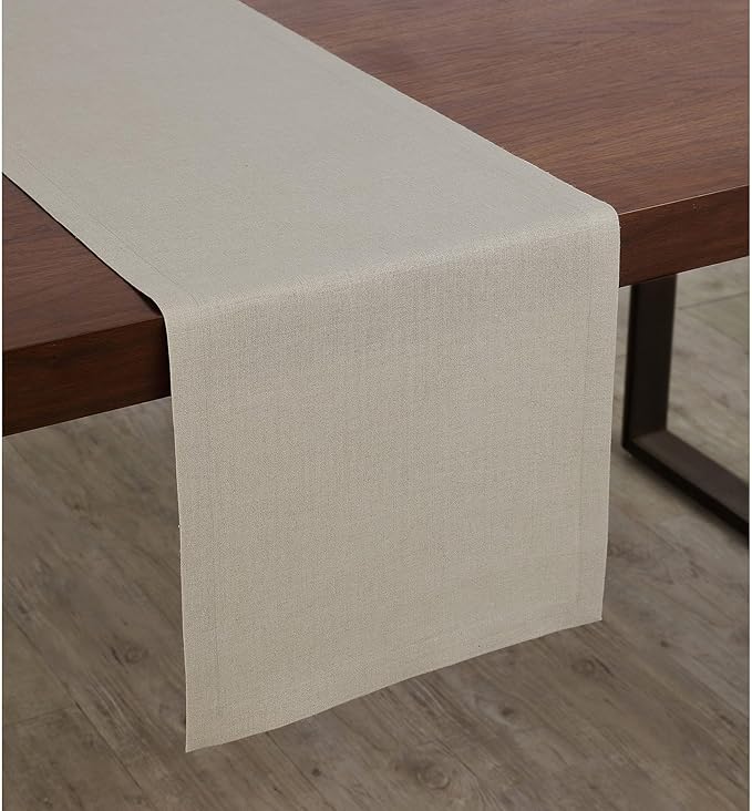Solino Home Linen Natural Table Runner 72 Inches Long - 100% Pure Linen 14 x 72 Inch Table Runner for Dining, Spring, Summer - Diana Medium Weight