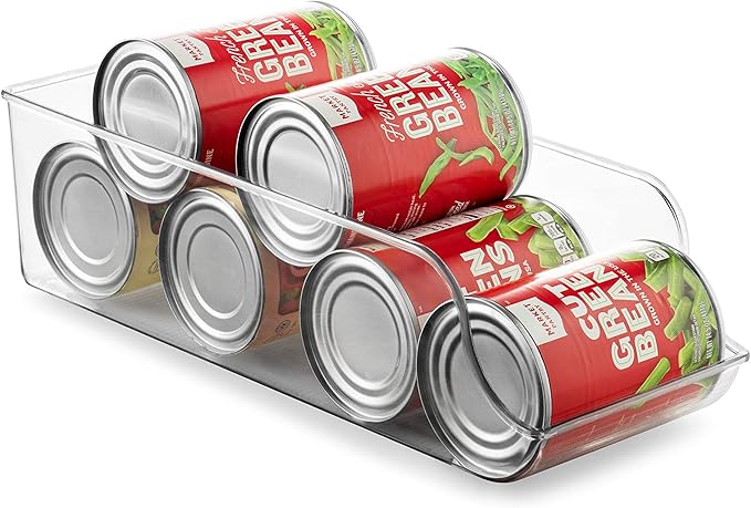 Set Of 6 Refrigerator Organizer Bins - Stackable Fridge Organizers for Freezer, Kitchen, Countertops, Cabinets - Clear Plastic Pantry Storage Racks