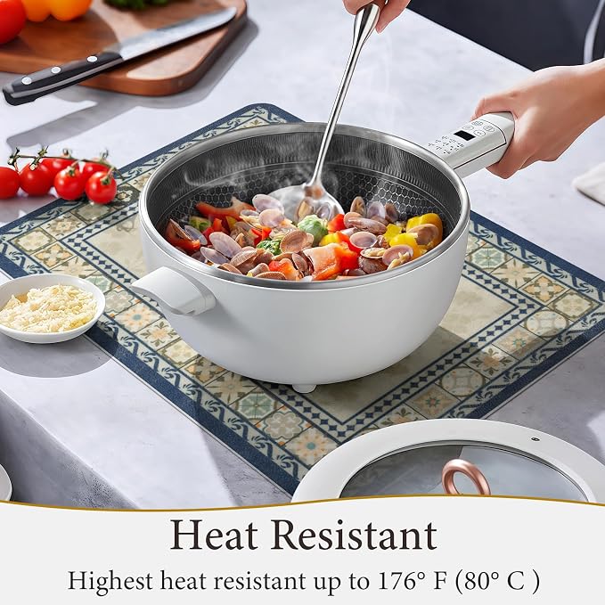 Vinyl Placemats Set of 6-12x17 Inch - Heat Resistant Washable Place Mats Waterproof Non-Slip Wipeable Table Mats for Dining Table Decor, Indoor/Outdoor Plastic Mat