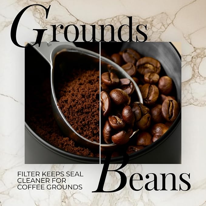STYLED SETTINGS Vacuum Seal Coffee Bean Container Set – 2-Piece Stainless Steel Coffee Canisters with Scoop and Labels, Matte Black Dual-Lid Airtight Design, 1 lb Capacity Each - Coffee Gift Ideas