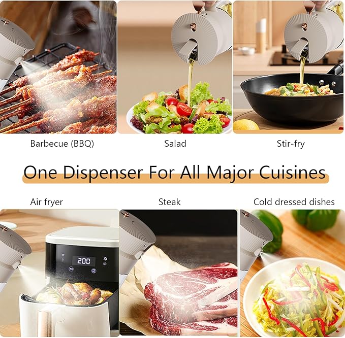 2026 New 19.6oz/580ml Olive Oil Sprayer for Cooking, Leak Glass Olive Oil Dispenser Bottle, 2 in 1 Oil Dispenser and Oil Sprayer, Switch Between Mist & Precision Pour for Air Fryer, BBQ, Salad,Baking