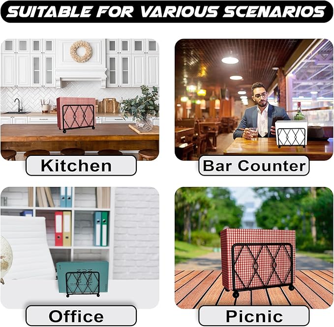 Napkin Holder – A Stylish Upright Dispenser for Paper Napkins, Perfect for Kitchen, Dining, Countertops, and Cocktail Settings. Complements All Room Decors Effortlessly.
