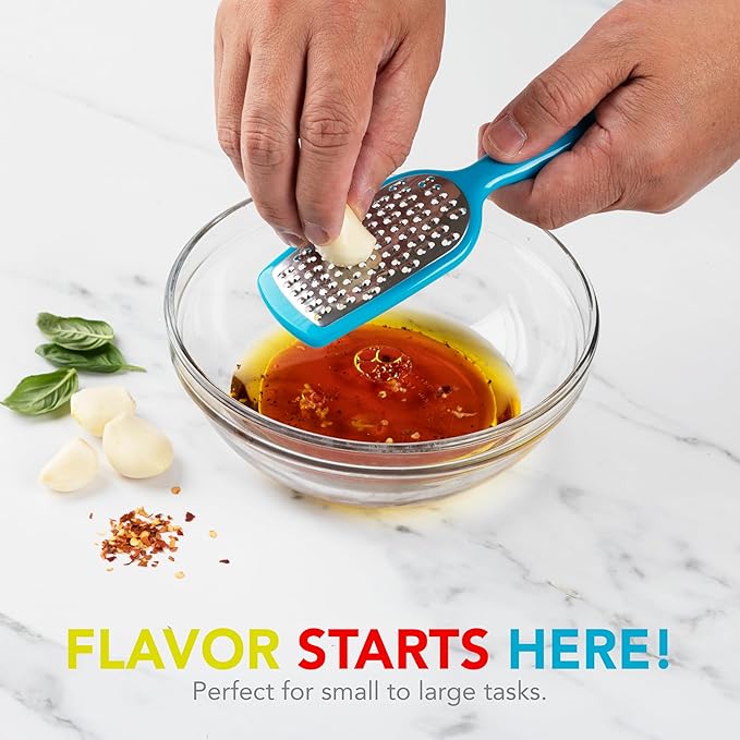 Joie Hand Grater, Compact Shredder with Ergonomic Handle, Ideal for Cheese and Vegetables, Stainless Steel, Great Gift for Home Chefs, Colors May Vary