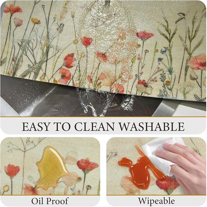 Vinyl Placemats Set of 8-12x17 Inch - Heat Resistant Washable Place Mats Waterproof Non-Slip Wipeable Table Mats for Dining Table Decor, Indoor/Outdoor Plastic Mat