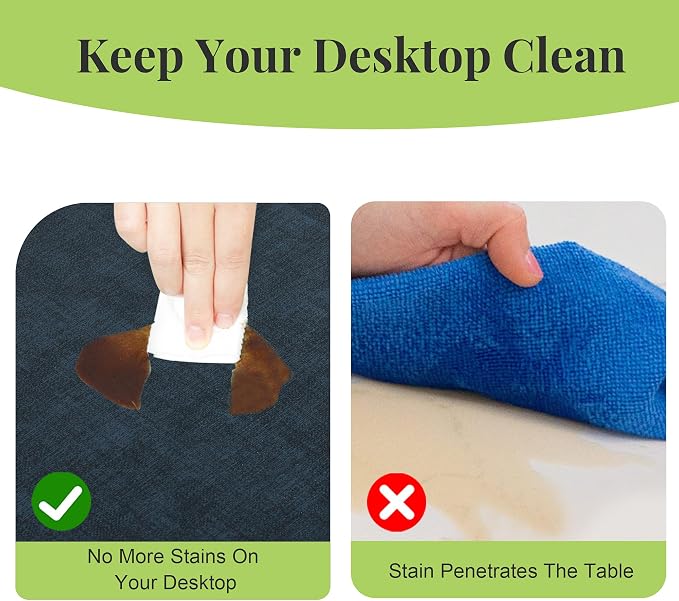 13-Inch Faux Leather Round Placemats Set of 8, Waterproof Anti-Slip Dual Sided Place mats, Heat Resistant Washable Table Mats with Coaster, Suitable for Indoor & Outdoor (8, Black Navy Blue)