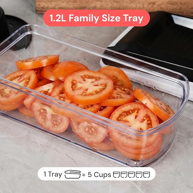 Fullstar Core Vegetable Chopper - Chop and Slice Lid - Food Chopper with Container, Veggie Chopper, Fruit Slicer, Onion Dicer - Meal Prep Essential - Kitchen Gadgets and Gifts (9-in-1, White/Black)