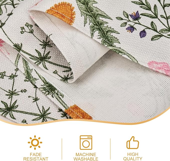 Snycler 13x72 Inch Table Runner Chinoiserie Vintage Style Mountain Spring Summer Table Runner, Seasonal House Trees Luxury Farmhouse Kitchen Dining Table Decoration for Home Party Decor