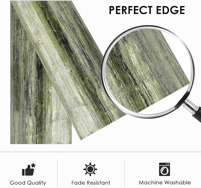 Emvency Farmhouse Table Runner, Vintage Olive Green and Grey Abstract Art Painting for Kitchen Coffee Table Family Dinners Holiday Parties Wedding Events Decor(13x108 inch)