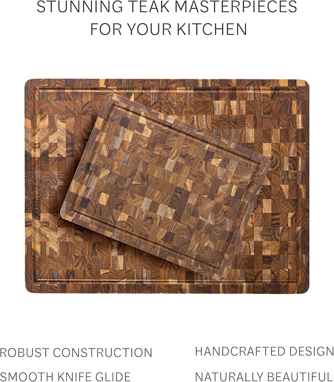 Teakhaus Butcher Block Cutting Board - Large Wooden Cutting Board - Holiday Gift Ideas for Men and Women - Gift-Ready End Grain Wood, Knife Friendly - FSC Certified