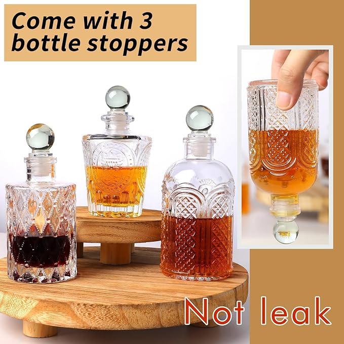 Syrup Bottle Set of 3 - Syrup Dispenser with Leak-Proof Lids Pour Spout Ideal for Coffee Syrups,Honey,Condiments,Olive Oil