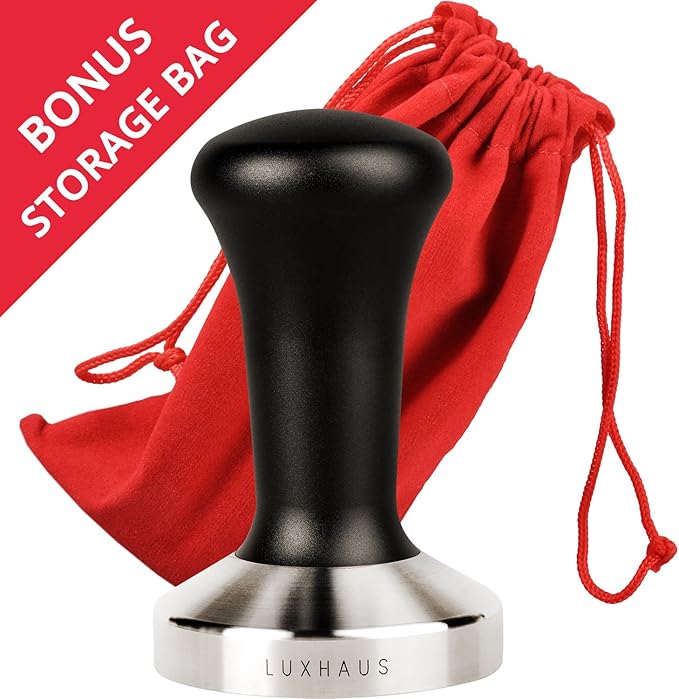 LuxHaus 49mm Espresso Tamper - Premium Barista Coffee Tamper with 100% Flat Stainless Steel Base