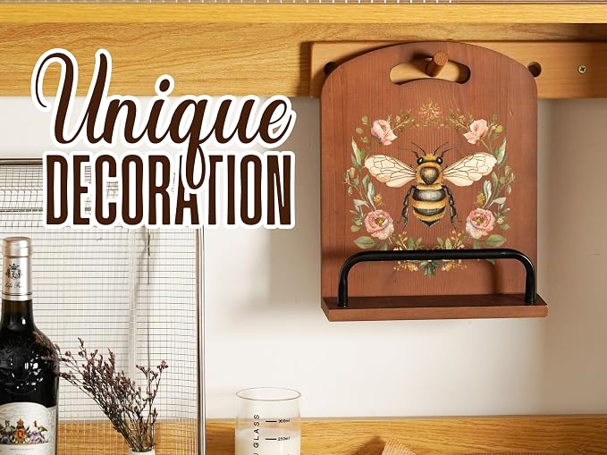 INNObeta Cookbook Stand for Kitchen Counter, Adjustable Tablet Recipe Book Holder, Perfect Gifts for Women, Mom, Grandma on Birthday, Unique Kitchen Decor, Bee