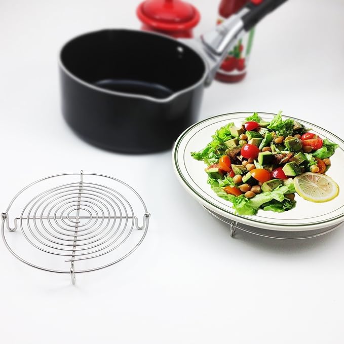 Stainless Steel Wire Cooling Rack Round Baking Tray For Cake Cookie Tarts Ovan Bread Pie Muffin Biscuits Cupcake,Kitchen Cooling Grid Holder Stand (Dia 7inch)