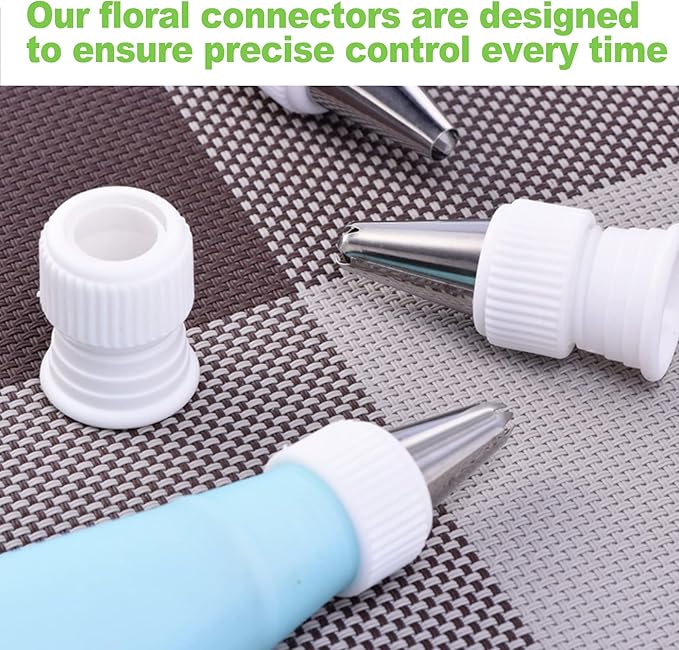 12 Pcs Couplers for Piping Bags, Standard Cake Decorating Icing Couplers, Plastic Coupler Tip Set for Frosting Nozzles, Piping Bag Clips, 1.2 x 1 Inch