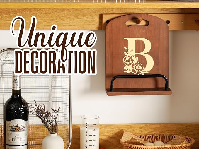INNObeta Cookbook Stand for Kitchen Counter, Adjustable Tablet Recipe Book Holder, Perfect Gifts for Women, Mom, Grandma on Birthday, Unique Kitchen Decor, Initial B